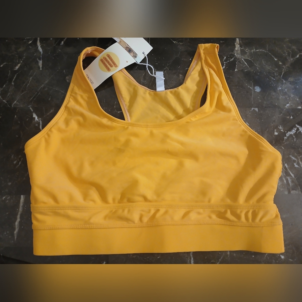 Vibrant Orange Sports Bra Top - Picture 1 of 10